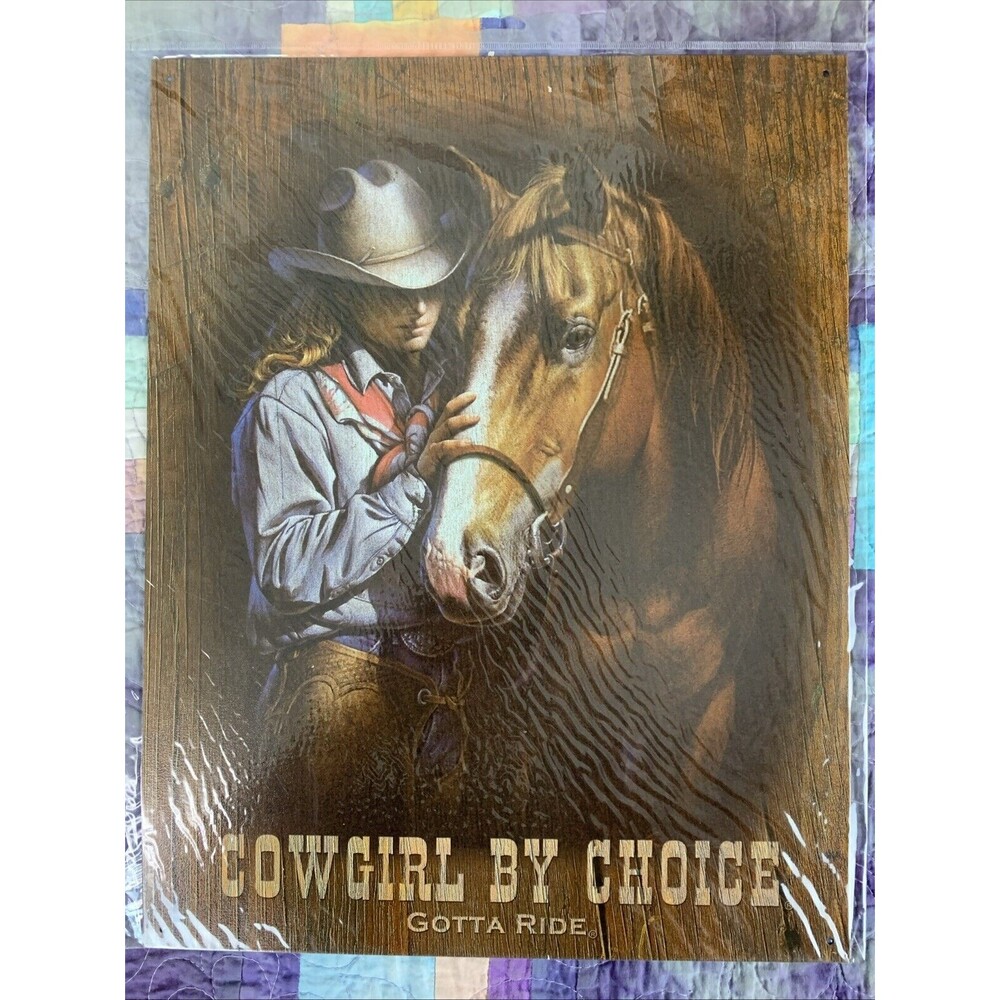 Cowgirl By Choice Gotta Ride Metal 12.5x16 Sign Wall Decor Bar She Shed Shop